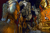 Inle Lake Myanmar. Pindaya, the famous Shwe Oo Min pagoda, a natural cave filled with thousands of gilded Buddha statues. 